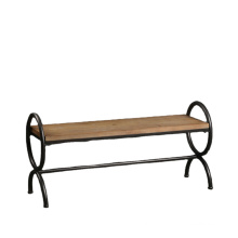 Mayco Decorative Metal Stool Leg Wooden Stool Design Outdoor Garden Bench